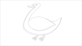Swan just looking black and white clipart