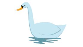 Swan swims clipart