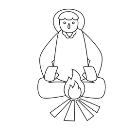 Bonfire drawing black and white clipart