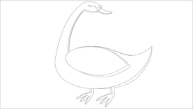 Swan bird black and white clipart