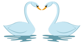 Two swans clipart