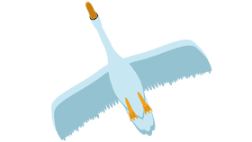 Swan flying clipart