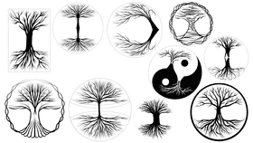 Tree of life black and white vector