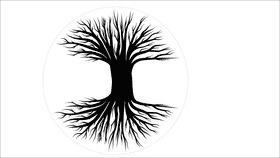 Tree of life black and white clipart