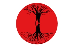 Tree of life in red cricle clipart