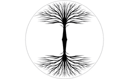 Tree of life pink revers black and white clipart