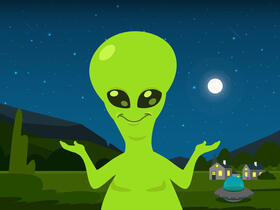 Alien in earth vector