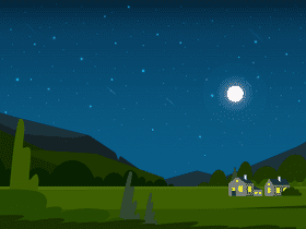 Night village vector