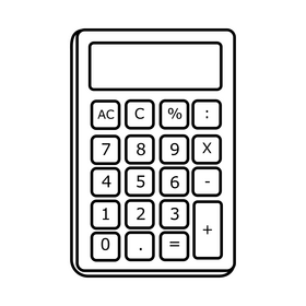 Calculator drawing black and white clipart free download