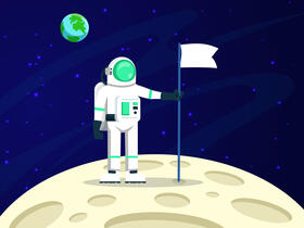 Arrived at mars vector