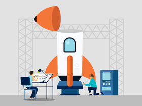 Building rocket vector