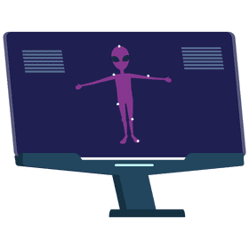 Computer alien clipart