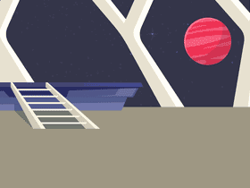 Inside space ship vector