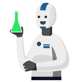Scientist robot tube clipart