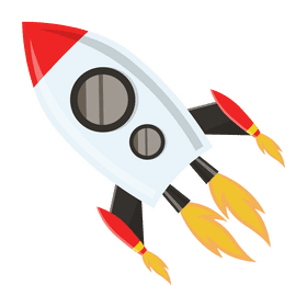 Flying rocket clipart