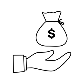 Profit drawing black and white clipart