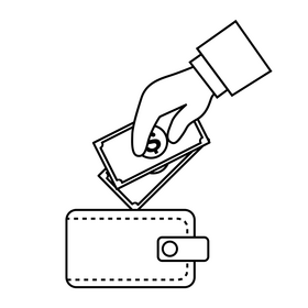 Savings drawing black and white clipart