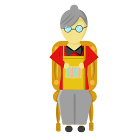 Grandma knitting clipart