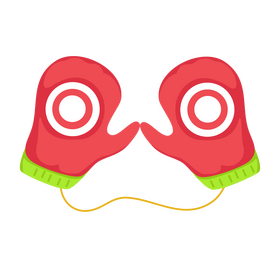 Knitted winter gloves clipart