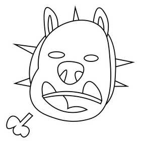 Bulldog head black and white clipart