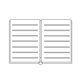 Learning book black and white clipart