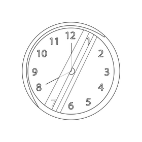 Wall clock drawing black and white clipart