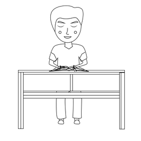 Pupil drawing black and white clipart
