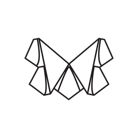 Origami butterfly drawing black and white clipart