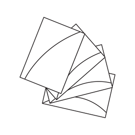 Origami paper sheets drawing black and white clipart