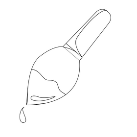 Painting brush drawing black and white clipart