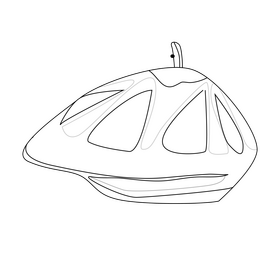 French painter hat drawing black and white clipart