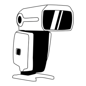Camera flash black and white clipart