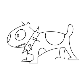 Bulldog cartoon black and white clipart