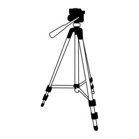 Camera tripod black and white clipart