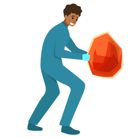 Man holding space stone clipart