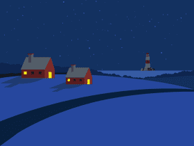 Night village vector