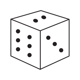 Dice drawing black and white clipart