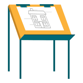 Architect drawing board clipart