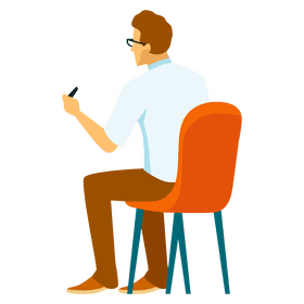 Man sitting on chair clipart