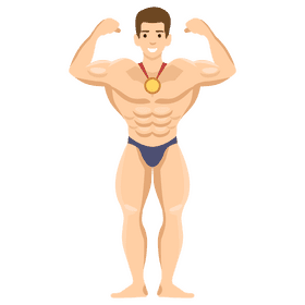 Body builder posing clipart
