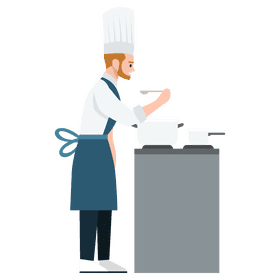 Chef tasting food clipart
