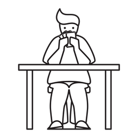 Poker player drawing black and white clipart