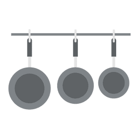 Frying pan set clipart