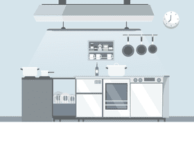 Professional kitchen vector