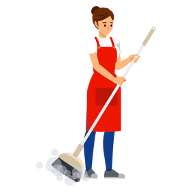 Woman cleaning clipart
