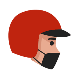 Man wearing helmet and mask clipart