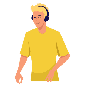 Man wearing headphone clipart