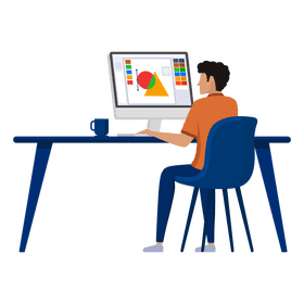 Graphic designer working clipart