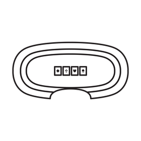 Poker table drawing black and white clipart