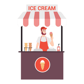 Ice cream stand clipart